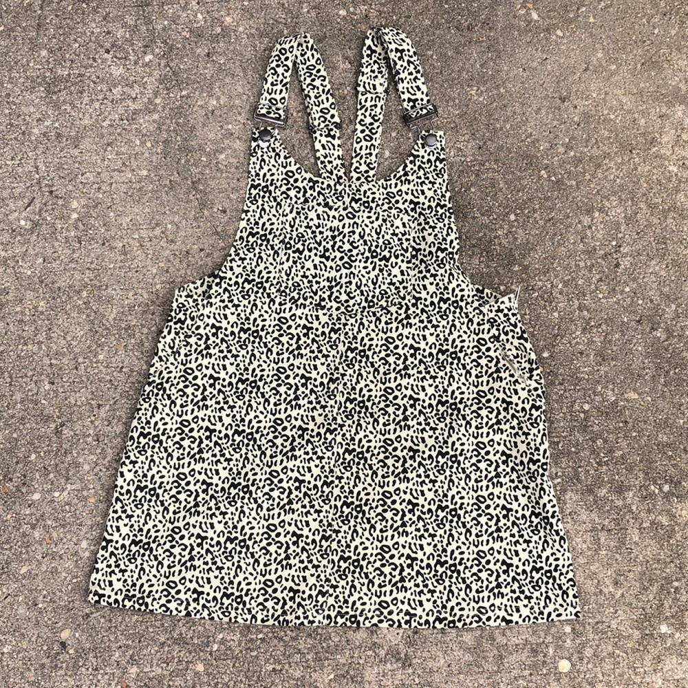 Cheetah print overall dress